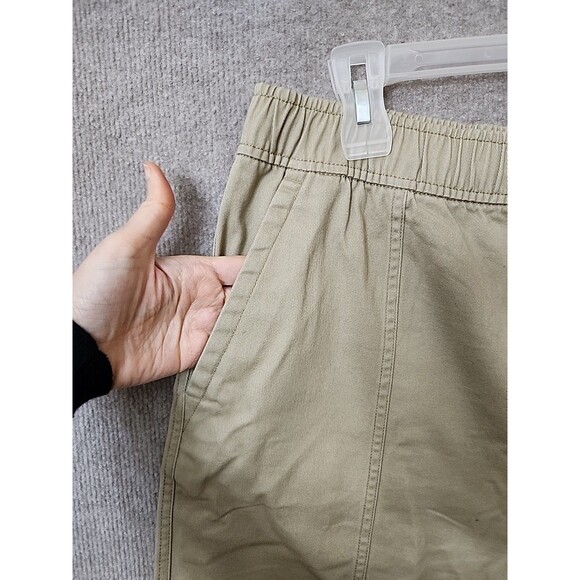 Old Navy Barrel Ankle Pants Womens L Petite Khaki Pull On Elastic Waist NEW - Picture 4 of 10